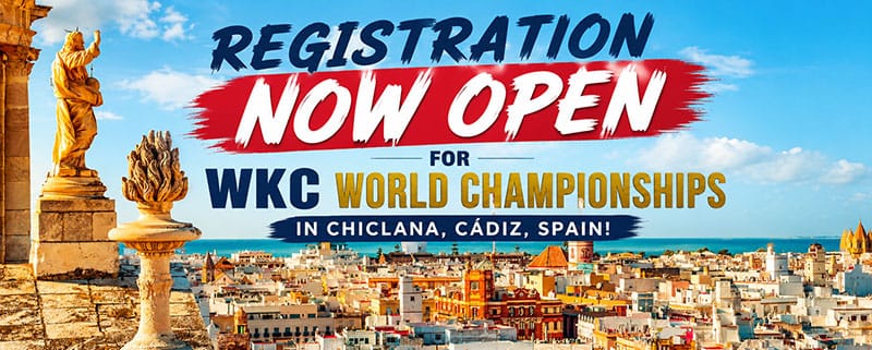 2026 World championships registration now open for Cadiz Spain poster